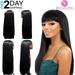 DOPI Women Long Straight Black Wig with Bangs 27 Inches