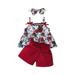 YDOJG Baby Skirt Shorts Cover Turn Girl s Sleeveless Off The Shoulder Floral Bow Top Dress Lace Up Shorts for 6-9 Months