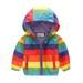 wofedyo Baby Boy Clothes Toddler Kids Baby Boys Girls Cartoon Dinosaur Rainbow Camouflage Zip Windproof Jacket Hooded Trench Lightweight Kids Coats Windbreaker Casual Outerwear Baby Clothes