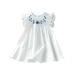 wofedyo flower girl dress Girls Summer Baby Casual Short Embroidered Children Dress Princess Soft Sleeve Girls Dress&Skirt girls dresses size 10-12