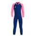 IBTOM CASTLE Kids Girls Boys Full Wetsuit Rash Guard Long Sleeve Zippper One Piece Swimsuit Swimwear Summer Bathing Suit 2-3 Years Dark Blue