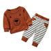 wofedyo baby girl clothes baby girls boys long sleeve bear print sweatshirt tracksuit tops striped pants 2pcs outfits clothes set baby clothes