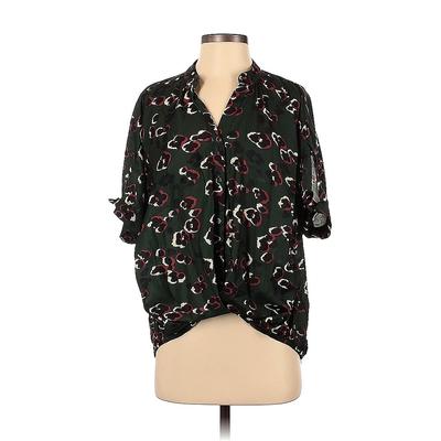 Joy Joy Short Sleeve Blouse: Black Tops - Women's Size Small