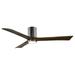 Matthews Fan Company IR3HLK-TB-WA-60 - Irene three-blade flush mount paddle fan in Textured Bronze finish with 60â€� solid walnut tone blades and integrated LED light kit.