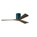 Matthews Fan Company IR3H-BK-WA-52 - Irene-3H three-blade flush mount paddle fan in Matte Black finish with 52â€� solid walnut tone blades.