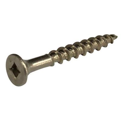 ZORO SELECT 1VB38 Deck Screw, #10 x 1-1/2 in, 18-8 Stainless Steel, Flat Head,