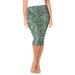 Plus Size Women's Curvy Colorblock Pencil Skirt by Catherines in Olive Green Texture (Size 3X)
