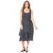 Plus Size Women's Georgette Flyaway Midi Dress by Catherines in Black Dot (Size 2X)