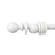 Nifty Curtain Poles – Premium Quality Wooden Curtain Pole – Natural Wood Finials Balls Rings, Fixed Length, 28 Diameter, ideal for Home, Kitchen, Living Room, Office (White (300cm))