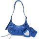 GRUBIFY Women Punk Style Rivet Satchels Handbags Riveted Shoulder Messenger Bag Half-Moon Bag With Mirror And Card Hobo Bags (Color : Blue)