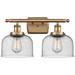 Ballston Urban Bell 18" 2 Light Brushed Brass Bath Light w/ Seedy Shad