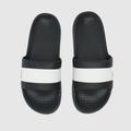 Lacoste serve slide hybrid sandals in black & white