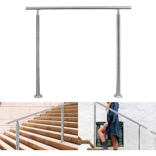 120cm Treppengeländer Edelstahl Handlauf Geländer für Treppen Brüstung Balkon mit 0 Querstreben,