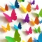 Autocollants muraux papillons multicolores 3D en PVC 30 pièces stickers art alcool salon
