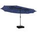 Freeport Park® Geraldton 15.4' x 9.2' Rectangular Lighted Market Umbrella Metal in Blue/Navy | 98.4 H x 184.8 W x 110.4 D in | Wayfair