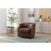 Faux Leather Leisure Barrel Chair, Modern Living Room Chair Swivel Chair