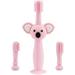 Baby Toothbrush Soft Silicone Baby Toothbrush with FDA Approved BPA Free Dental Learning Toothbrush for Babies 6 Months-3 Years (Pink Koala)