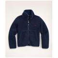 Brooks Brothers Boys Teddy Fleece Zip Jacket | Navy | Size Large