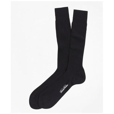 Brooks Brothers Men's Merino Wool Ribbed Crew Socks | Navy | Size Regular