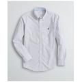 Brooks Brothers Men's Stretch Regent Regular-Fit Sport Shirt, Non-Iron Bengal Stripe Oxford | Sodalite | Size XS