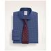Brooks Brothers Men's Stretch Regent Regular-Fit Dress Shirt, Non-Iron Poplin Londoner Spread Collar Micro-Tartan | Blue | Size 15½ 34