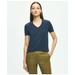 Brooks Brothers Women's Stretch Cotton V-Neck T-Shirt | Navy | Size XS