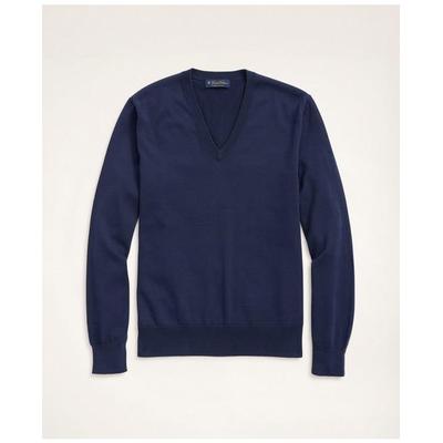 Brooks Brothers Men's Big & Tall Supima Cotton V-Neck Sweater | Navy | Size 2X