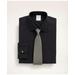 Brooks Brothers Men's Stretch Supima Cotton Non-Iron Pinpoint Oxford Ainsley Collar Dress Shirt | Black | Size 14½ 33