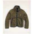 Brooks Brothers Boys Teddy Fleece Zip Jacket | Olive | Size XL