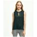 Brooks Brothers Women's Stretch Silk Sleeveless Contrast Blouse | Black | Size 4