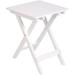 18-inch Outdoor Folding Side Table Adirondack Wood Small Square Side Table Lounge End Table for Yard Patio Garden Lawn Porch Deck Beach Weather Resistant No Assemble White