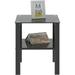 Black Glass End Tables Small Glass Top End Table Black Side Table Square Shape Tempered Glass Top Metal Frame for Living Room Bedroom (All Black End Table)