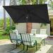 Sonerlic 10 x 6.5ft Outdoor Patio Rectangular Table Umbrella with Hand Crank and Push Button Tilt for Deck Poolside and Garden Black