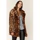 Gini London Womens Leopard Print Faux Fur Coat Jacket - Size L/XL