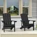 Sonerlic 2 Pack Outdoor Patio HIPS Adirondack Chair for Yard Deck and Garden Black