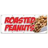 48 x120 ROASTED PEANUTS BANNER SIGN fresh hot salted jumbo nut nuts boiled georgia