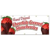 Chocolate Covered Strawberries 120 Banner Concession Stand Food Truck Single Sided