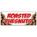 ROASTED CHESTNUTS BANNER SIGN cooked open flame snack nuts peanuts food