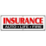 72 INSURANCE AUTO LIFE FIRE BANNER SIGN home auto vehicle house fire