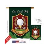 Breeze Decor 09042 Sports Live Laugh Golf 2-Sided Vertical Impression House Flag - 28 x 40 in.