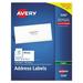 Avery Avery Copier Mailing Labels Copiers 1.5 X 2.81 White 21-Sheet 100 Sheets-Box