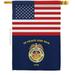 Americana Home & Garden H140745-BO 28 x 40 in. US Merchant Marine House Flag with Armed Forces Corps Double-Sided Decorative Vertical Flags Decoration Banner Garden Yard Gift