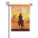 America Forever Welcome Cowboy Summer Garden Flag 12.5 x 18 inches American Rodeo Sun Desert Horse Double Sided Seasonal Yard Outdoor Decorative Country Life Rustic Silhouette Garden Flag