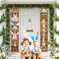 VerPetridure Easter Decorative Banner Hanging Banner Home Door Porch Door Couplet D Easter Porch Sign Happy Easter Banner indoor Outdoor Wall Hanging Flag Banners