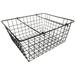 Stackable Wire Basket With Loading Rods Metal Basket Iron Bin Household Storage Organizer for Kitchen Cabinets Pantry Bathroom Laundry Room Closets Garage - Black