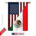 Breeze Decor 08205 US Mexico Friendship 2-Sided Vertical Impression House Flag - 28 x 40 in.