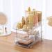 2- Tier Stackable Desktop Storage Box Multi Purpose Desk Organizer For Snacks Stationery Makeup