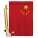 Americana Home & Garden AA-CY-HS-140052-IP-BO-D-US18-AG 28 x 40 in. China Flags of the World Nationality Impressions Decorative Vertical Double Sided House Flag Set & Pole Bracket Hardware Flag Set