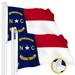 G128 2 Pack: North Carolina State Flag | 2.5x4 Ft | StormFlyer Series Embroidered 220GSM Spun Polyester | Embroidered Design Indoor/Outdoor Brass Grommets Heavy Duty All Weather
