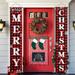 Christmas Porch Sign Merry Christmas Banner Indoor Outdoor Christmas Decorations New Year Black Red Buffalo Plaid Hanging Banners